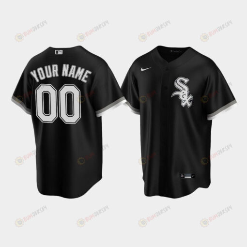 Men's Chicago White Sox 00 Custom Black Alternate Jersey Jersey