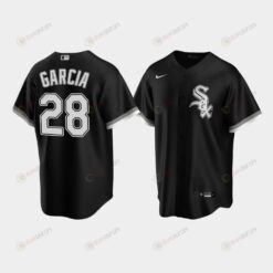 Men's Chicago White Sox 28 Leury Garcia Black Alternate Jersey Jersey