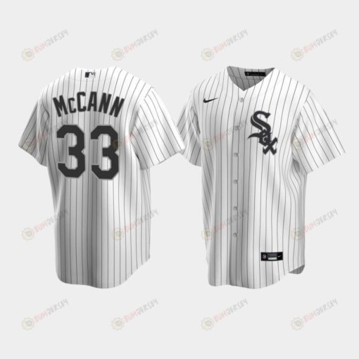 Men's Chicago White Sox 33 James McCann White Home Jersey Jersey