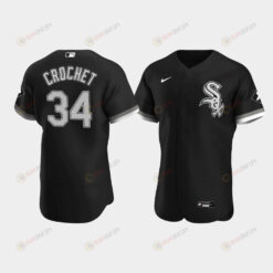 Men's Chicago White Sox 34 Garrett Crochet Black Alternate Jersey Jersey