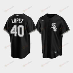 Men's Chicago White Sox 40 Reynaldo Lopez Black Alternate Jersey Jersey