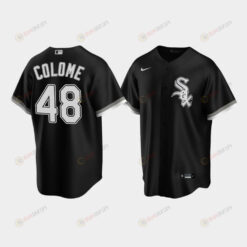 Men's Chicago White Sox 48 Alex Colome Black Alternate Jersey Jersey