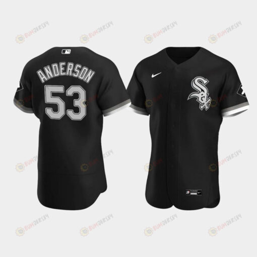 Men's Chicago White Sox 53 Drew Anderson Black Alternate Jersey Jersey