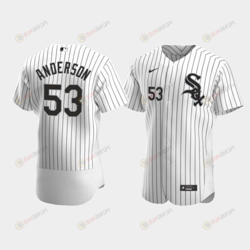 Men's Chicago White Sox 53 Drew Anderson White Home Jersey Jersey