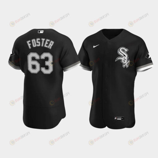 Men's Chicago White Sox 63 Matt Foster Black Alternate Jersey Jersey