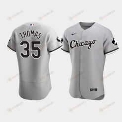 Men's Chicago White Sox Frank Thomas 35 Gray MR Patch Jersey Jersey