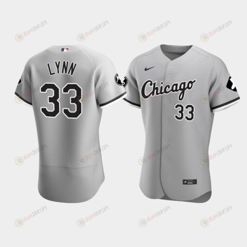 Men's Chicago White Sox Lance Lynn 33 Gray MR Patch Player Jersey Jersey