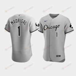Men's Chicago White Sox Nick Madrigal 1 Gray MR Patch Player Jersey Jersey