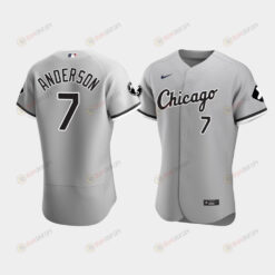 Men's Chicago White Sox Tim Anderson 7 Gray MR Patch Player Jersey Jersey