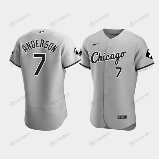 Men's Chicago White Sox Tim Anderson 7 Gray MR Patch Player Jersey Jersey