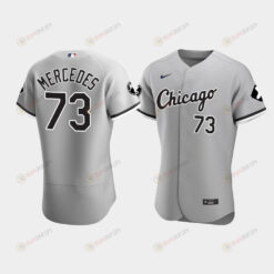 Men's Chicago White Sox Yermin Mercedes 73 Gray MR Patch Player Jersey Jersey