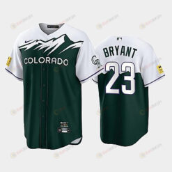 Men's Colorado Rockies 23 Kris Bryant 2022-23 City Connect Green Jersey