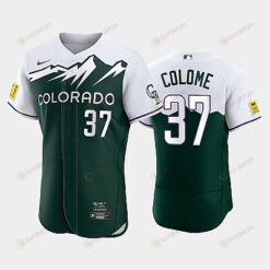 Men's Colorado Rockies 37 Alex Colome 2022-23 City Connect Green Jersey