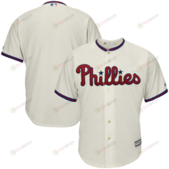 Men's Cream Philadelphia Phillies Alternate Official Cool Base Team Jersey Jersey