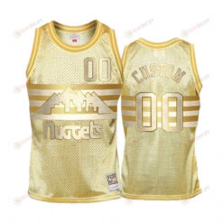 Men's Custom 00 Denver Nuggets Gold Midas Sm Jersey