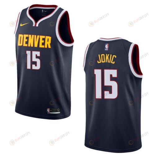 Men's Denver Nuggets 15 Nikola Jokic Icon Swingman Jersey - Navy