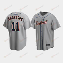 Men's Detroit Tigers 11 Sparky Anderson Gray Road Jersey Jersey