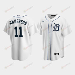 Men's Detroit Tigers 11 Sparky Anderson White Home Jersey Jersey