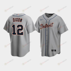 Men's Detroit Tigers 12 Brandon Dixon Gray Road Jersey Jersey
