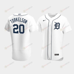 Men's Detroit Tigers 20 Spencer Torkelson White Home Jersey Jersey