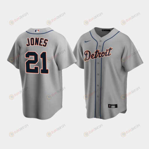 Men's Detroit Tigers 21 JaCoby Jones Gray Road Jersey Jersey