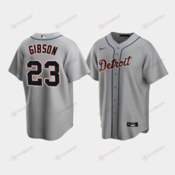Men's Detroit Tigers 23 Kirk Gibson Gray Road Jersey Jersey
