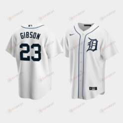 Men's Detroit Tigers 23 Kirk Gibson White Home Jersey Jersey