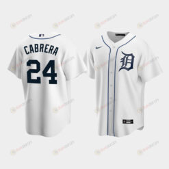 Men's Detroit Tigers 24 Miguel Cabrera White Home Jersey Jersey
