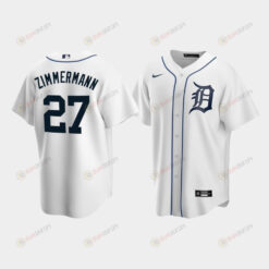 Men's Detroit Tigers 27 Jordan Zimmermann White Home Jersey Jersey