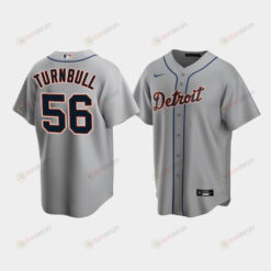 Men's Detroit Tigers 56 Spencer Turnbull Gray Road Jersey Jersey