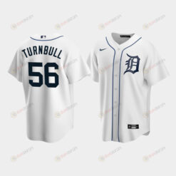 Men's Detroit Tigers 56 Spencer Turnbull White Home Jersey Jersey