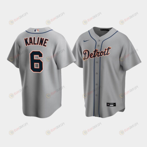 Men's Detroit Tigers 6 Al Kaline Gray Road Jersey Jersey