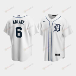 Men's Detroit Tigers 6 Al Kaline White Home Jersey Jersey
