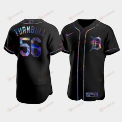 Men's Detroit Tigers Spencer Turnbull 56 Black Golden Edition Holographic Jersey Jersey