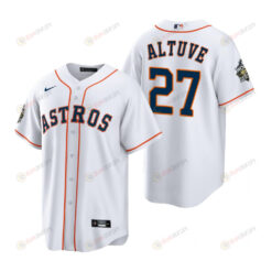 Men's Houston Astros Jose Altuve 27 White 2022-23 World Series Jersey