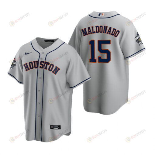 Men's Houston Astros Martin Maldonado 15 Gray 2022-23 World Series Jersey