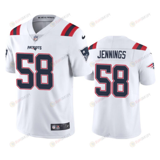 Men's JerseyNew England Patriots Anfernee Jennings 58 White Vapor Limited Jersey