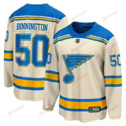 Men's Jordan Binnington Cream St. Louis Blues 2022 Winter Classic Breakaway Player Jersey Jersey