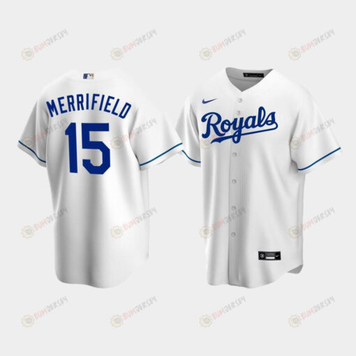 Men's Kansas City Royals 15 Whit Merrifield White Home Jersey Jersey