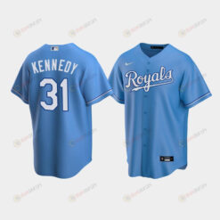 Men's Kansas City Royals 31 Ian Kennedy Light Blue Alternate Jersey Jersey