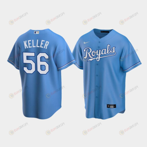 Men's Kansas City Royals 56 Brad Keller Light Blue Alternate Jersey Jersey