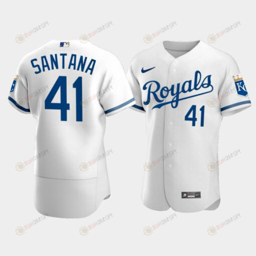 Men's Kansas City Royals Carlos Santana 41 2022-23 White Jersey Jersey