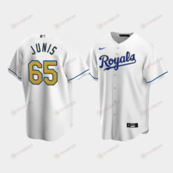 Men's Kansas City Royals Jakob Junis 65 White Home Cool Base Jersey Jersey