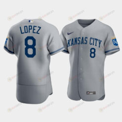 Men's Kansas City Royals Nicky Lopez 8 2022-23 Gray Jersey Jersey