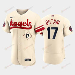 Men's Los Angeles Angels 17 Shohei Ohtani 2022-23 City Connect Cream Jersey