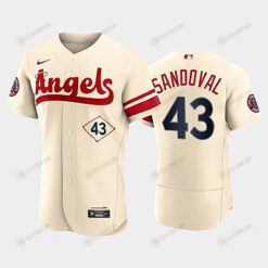 Men's Los Angeles Angels 43 Patrick Sandoval 2022-23 City Connect Cream Jersey
