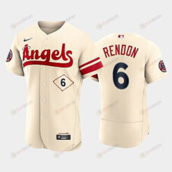 Men's Los Angeles Angels 6 Anthony Rendon 2022-23 City Connect Cream Jersey