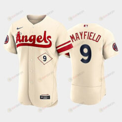 Men's Los Angeles Angels 9 Jack Mayfield 2022-23 City Connect Cream Jersey
