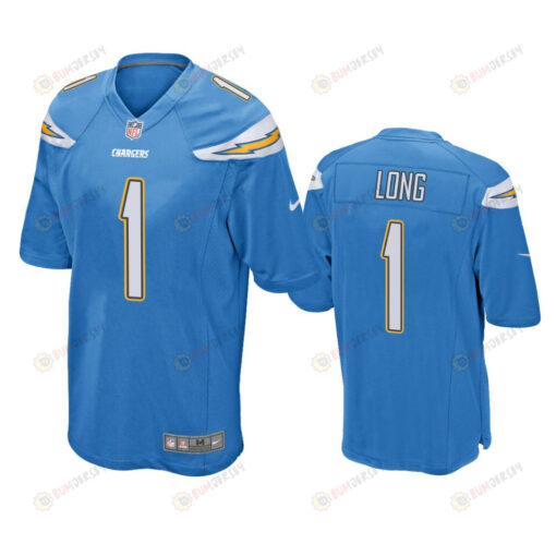 Men's Los Angeles Chargers 1 Ty Long Powder Blue Game Jersey