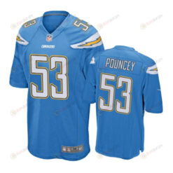Men's Los Angeles Chargers 53 Mike Pouncey Powder Blue Game Jersey